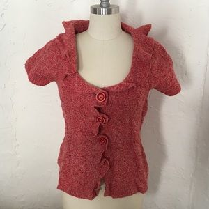 Anthropologie Sparrow cable ruffle cardigan Small